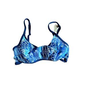 Victoria's Secret Wireless Bralette Bra Blue & Green Cotton NWT‎ Size M